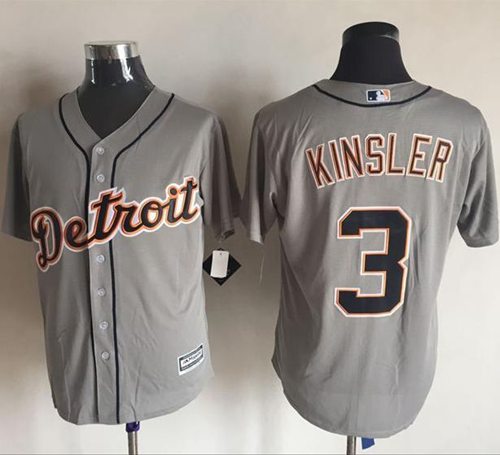 Tigers #3 Ian Kinsler Grey New Cool Base Stitched MLB Jersey